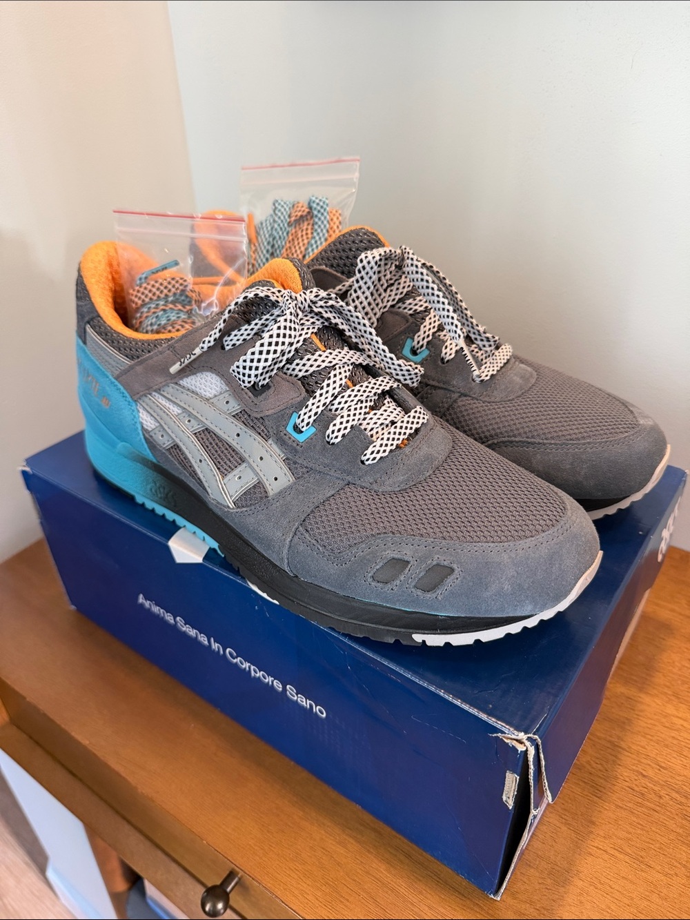 Slam Jam x ASICS Gel-Lyte III “6th PRLLL” (2016) Gray & Teal Athletic Sneakers